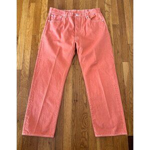 Levi's 501 Mens Tag Size 38/30 Button Fly Salmon Coral Straight Leg Jeans